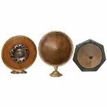 3 Flat Radio Speakers 1) Gecophone Cone, model BC 1650, General Electric London, heavy brass base,