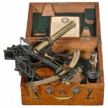 Cased English Sextant by Blair, c. 1910 Signed: "H.G. Blair & Co – Cardiff & Barry", burnished