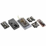 7 British Morse Keys, c. 1940 1) Model WER, also used in Fullerphone. – 2) Type D, No. 10F/7373,
