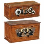 2 Early Radio Receivers, c. 1926 1) Marked "ED", 3 valves, 1 plug-in coil, 2 swivel coils. – And: 2)