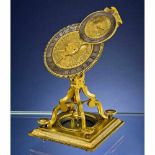 Equatorial Minute Sundial, c. 1750 Signed: "Joh. Car. Seltman Fec. Brunsv.", fire-gilded brass,