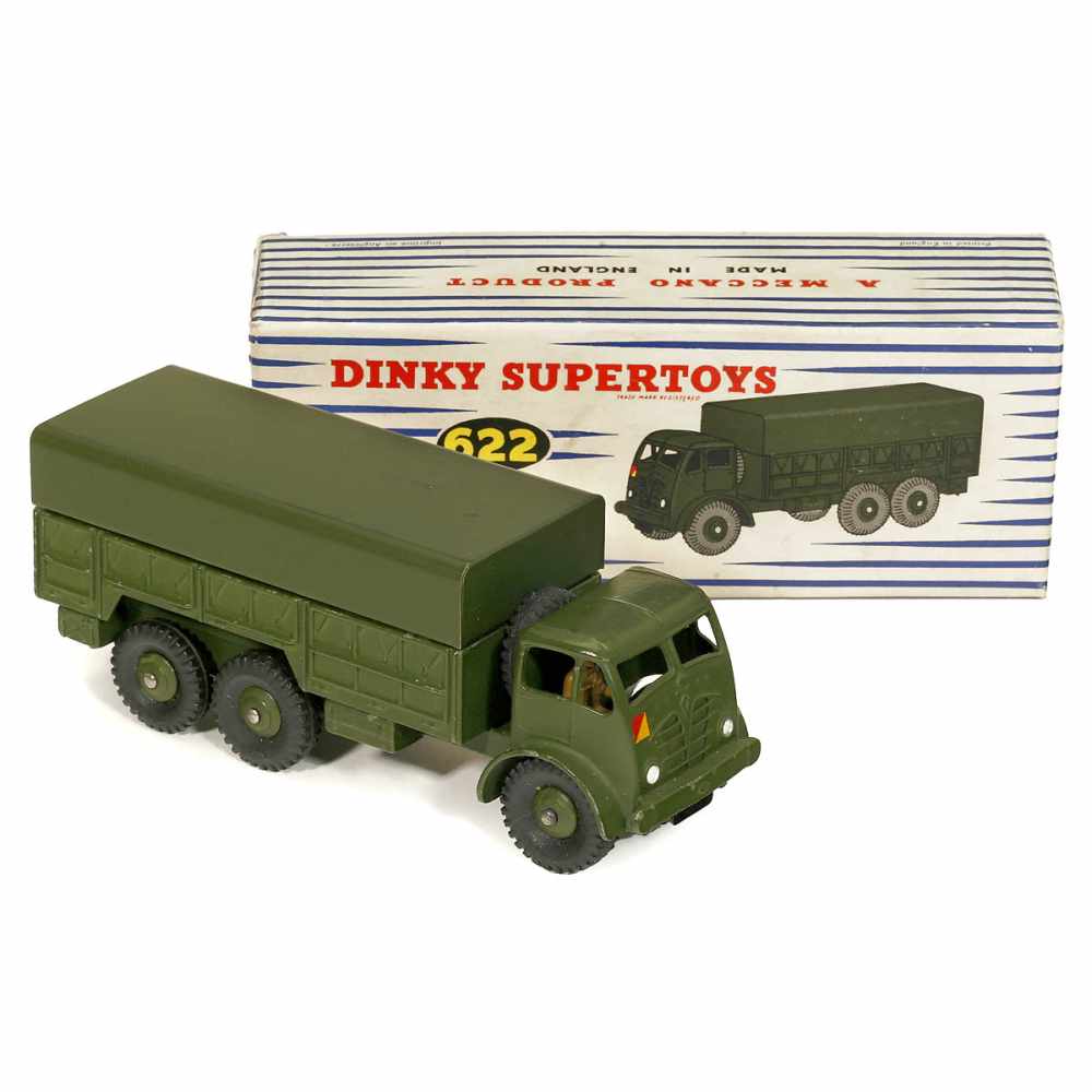 Dinky Supertoys 10-Ton Army Truck No. 622, made by Meccano Ltd. Cast metal, with driver figure,