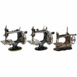 3 Toy Sewing Machines, 1925 onwards 1) 2 "Singer for the Girls" models, cast-metal, one