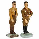 2 Composition Third Reich Personality Figures, c. 1938 7,5 cm figures. 1) Elastolin, Adolf Hitler,