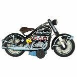 Nomura Tin Friction Harley-Davidson Motorcycle, c. 1959 TN – Made in Japan, lithographed tin, rubber