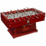 Art-Deco Football Table, c. 1940 Spain, Segarsa model, beechwood, mahogany finish, Spanish line-