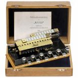 "Kuli" Calculating Machine, 1909 Very attractive and extremely rare German calculating machine for