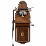 Norwegian Wall Telephone, c. 1900 Elektrisk Bureau Kristiania (now Oslo), original condition with