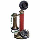 G.P.O. Candlestick Telephone No. 150, c. 1925 British, brass, bakelite transmitter S234 No. 22,