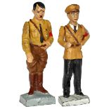 2 Lineol Third Reich Personality Figures, c. 1938 7,5 cm figures. 1) Adolf Hitler in summer uniform,