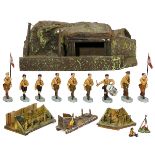 Elastolin Bunker, Communication Trenches and Figures, c. 1938 1 bunker, 3 communication trenches,