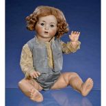 Bisque Character Baby with Mechanical Eyes by Franz Schmidt & Co., c. 1920 Impressed "1294, 72",