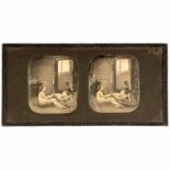 Französische Akt-Stereo-Daguerreotypie, um 1850 (aus dem Besitz von "Hoffotograf Peter Elfelt")