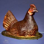 "Egg-Laying Hen" Vending Machine Figure, c. 1925 MUM-Automaten GmbH, Dresden. Cast-iron hen, with