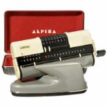 "Alpina", 1961 Rare and final model of stepped-drum calculators, with scarce original base and case.