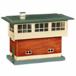 Märklin 456 Whistling Control Tower, c. 1950 Gauge H0, tin, with whistling unit, 4 1/3 x 2 1/3 x 3 ½