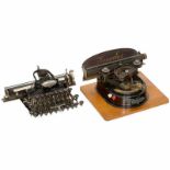 2 Typewriters 1) "Blickensderfer No. 5", USA. (2/2) - And: 2) "Geniatus", German index