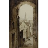 D.. Mills (early 20th Century)Street sceneWatercolourSigned and dated lower right 193922.5cmx 13.