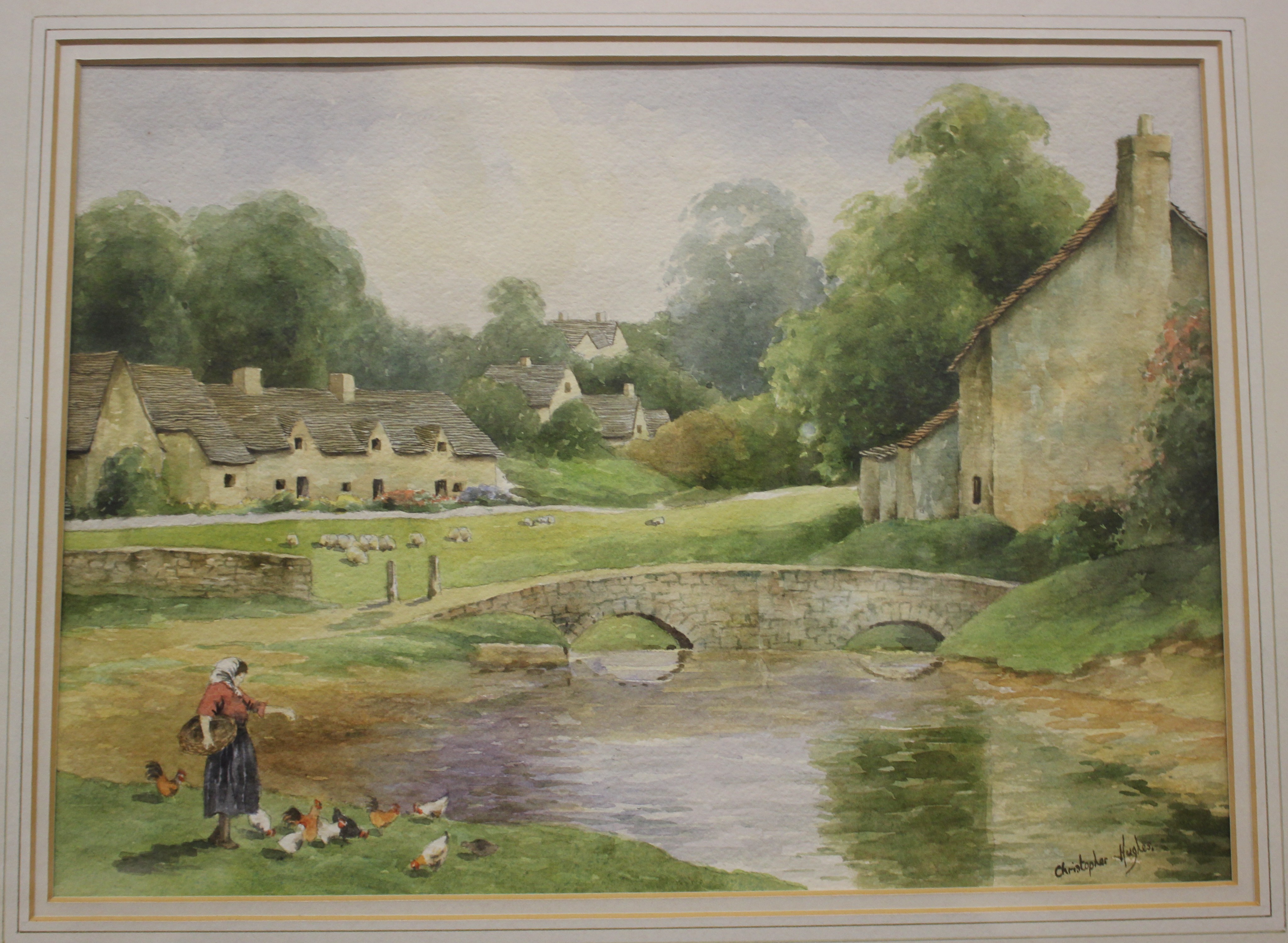 Christopher Wyndham Hughes (1881 - 1961) 'Upper and Lower Slaughter'Watercolours, a pairSigned27cm x