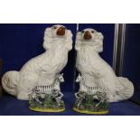 A pair of Staffordshire dogs and a pair of zebra (4)