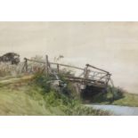 British School (20th Century)The Wooden BridgeWatercolourIndistinctly signed33cm x 49cm