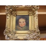 19th Century SchoolPortrait of a young girlOil on boardInscribed F.A. Willson 1846 to reverse in
