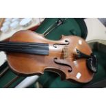 A Viola, a bow marked Grandini and a bow marked Roger Lotte in case (3)