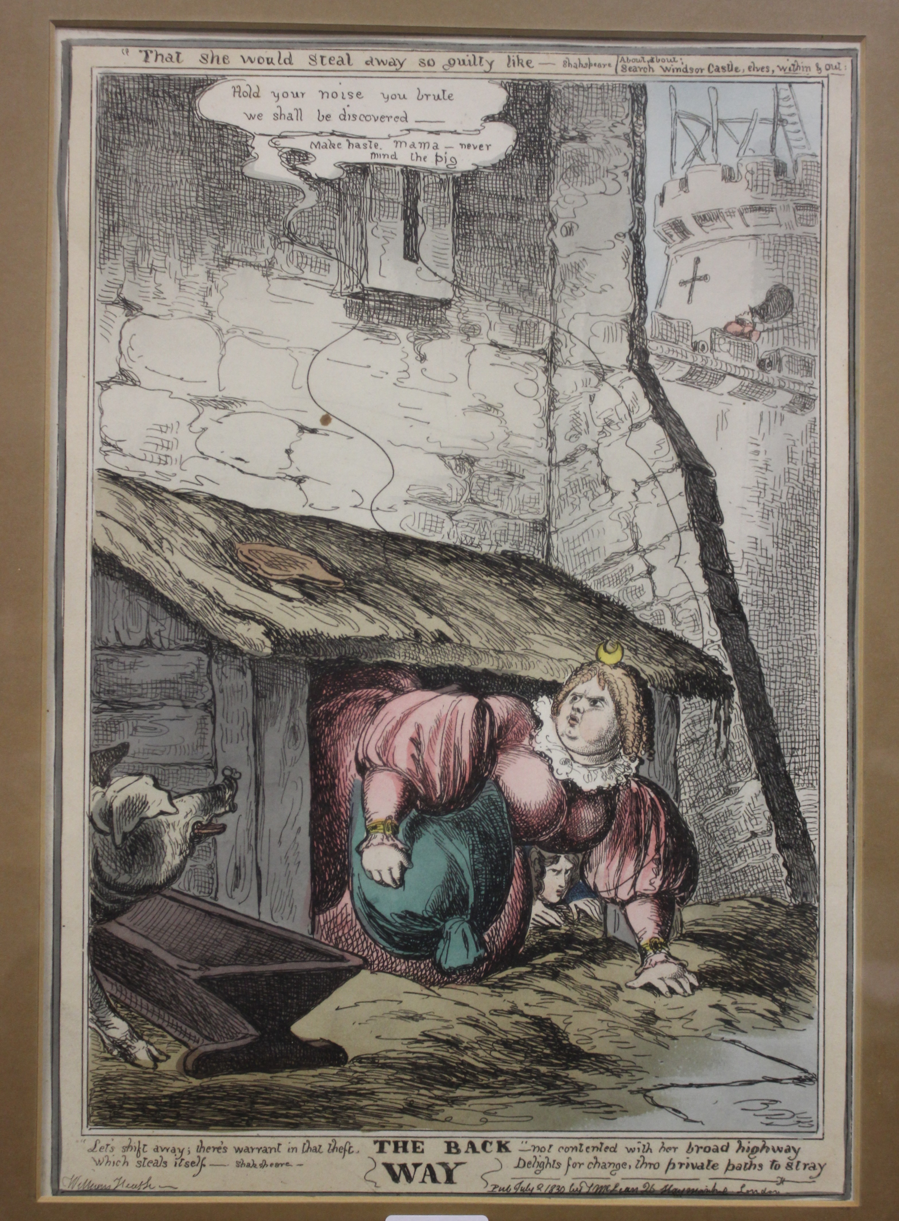 After William Heath, a caricature print 'the Back Way', 35cm x 24.5cm