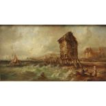 C.. StraussCoastal scenesOil on board, a pairSigned15cm x 27cm (2)