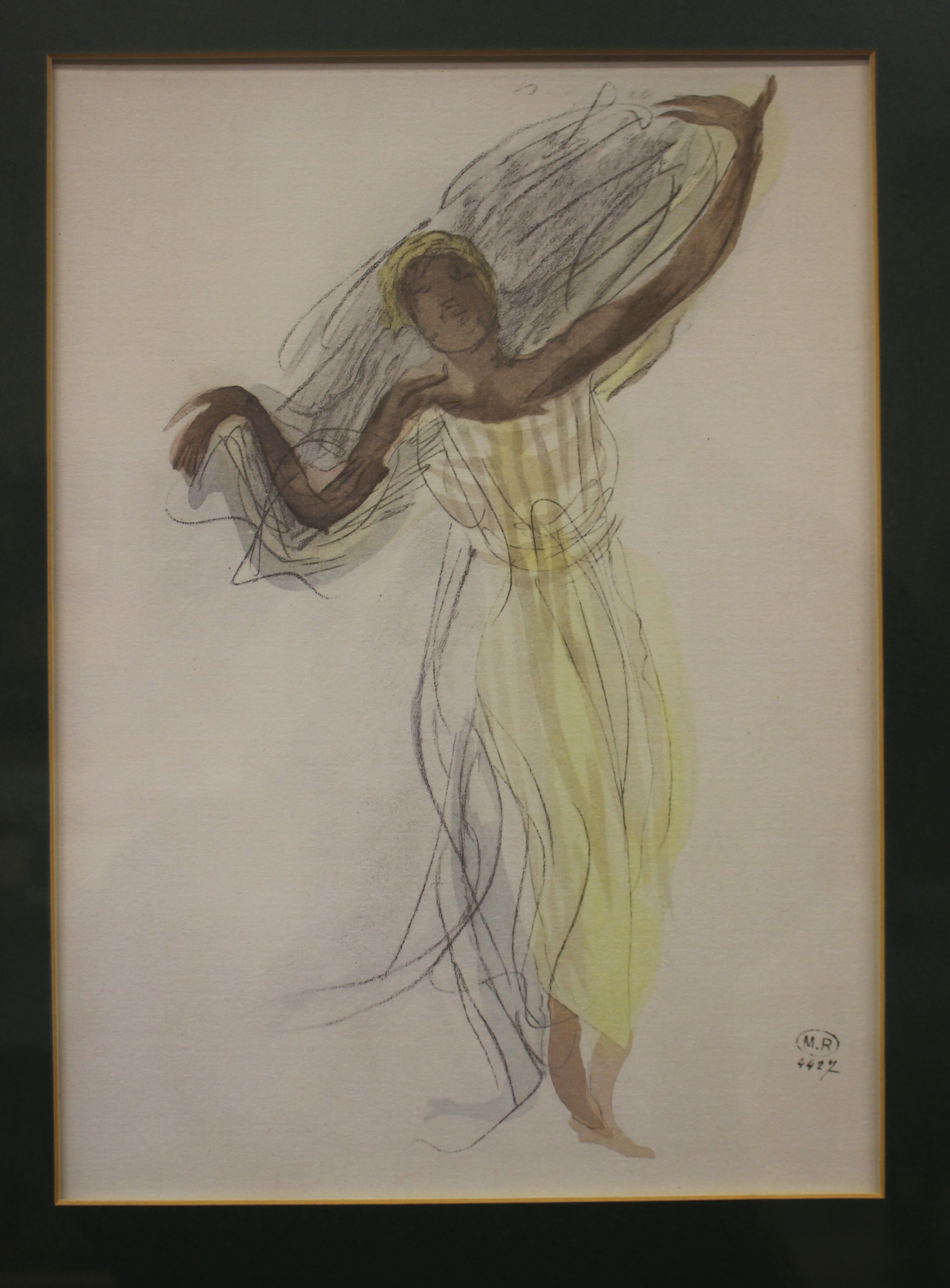 A 20th Century print of a dancer, and a print by different artists, 31.5cm x 24cm (