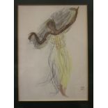 A 20th Century print of a dancer, and a print by different artists, 31.5cm x 24cm (