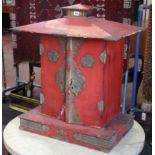 A South East Asian red lacquered shrine cabinet, 19th century 81cm high, 69cm wide