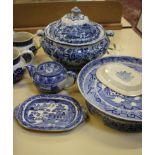 A quantity of assorted blue and white ceramics