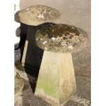 A near pair of staddle stones 66cm high