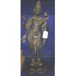 An Indian model of Vishnu on wooden base, 34cm high