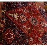A Shiraz carpet , approximately 263 x 186cm