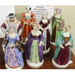 A collection of porcelain figures Henry VIII and his six wives (7)