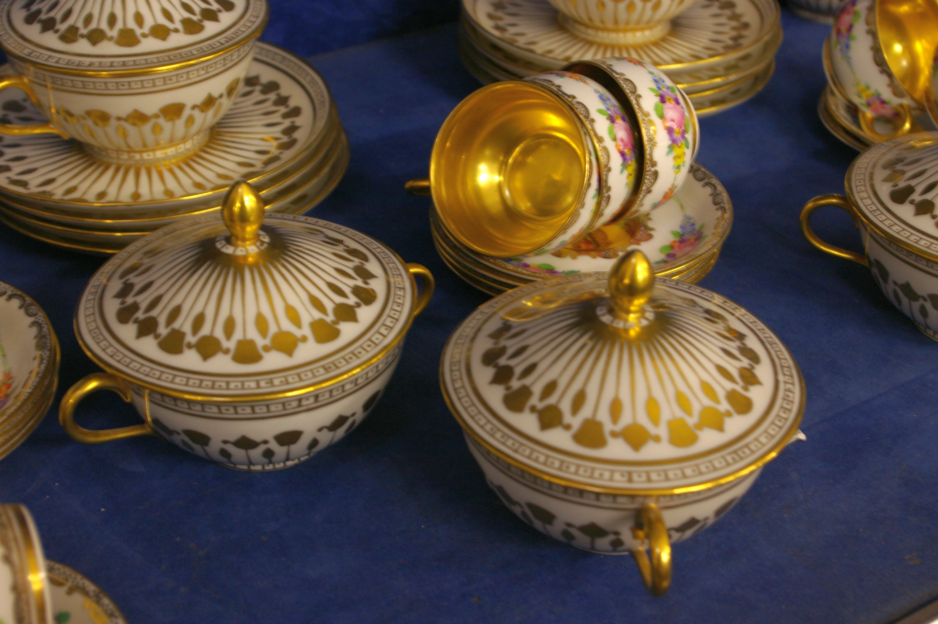 A French part tea service, gilt and floral decoration - Image 2 of 3