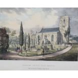 Bristol - ‘Henbury Church Near Bristol’ 19th Century engraving by T. Bedford, High Street,