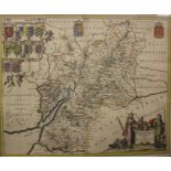 Gloucestershire - Blaeu (Johannes), Glocestria Ducatus Vulgo Glocester Shire, c.1648 engraved map