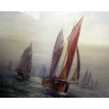 British School (19th Century)Boats at seaWatercolourSigned indistinctly lower right34cm x 52cm