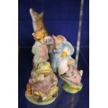 Beswick Beatrix Potter figurines, 'Aunt Pettitoes', 'Jemima Puddleduck', 'Foxy Whiskered