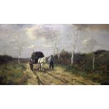 Johan Frederik Cornelis Scherrewitz (Dutch, 1868-1951)Guiding a horse and cart on a country