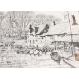 Christina M. C. Sheriff'Fishers Lane from the River Cambridge' 1929EtchingSigned in pencil to the