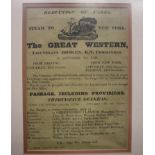 The S.S. Great Western - A 19th Century ‘Intention to Sail’ Printed Notification ‘Steam to New