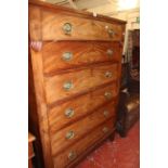 A 19th Century North European chest with six long drawers 154cm high, 111cm wide