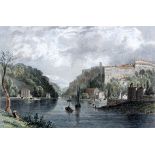 Bristol - ‘Saint Vincent’s Rock’ Early 19th Century coloured engraving , mounted, framed and glazed,