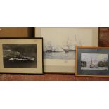 A quantity of prints and pictures mainly marine related, to include E. Hayes print, Louis Roskell