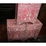 Three Indian mother of pearl inlaid bedsides