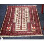 A Balouchi prayer rug 132 x 90cm and further mat